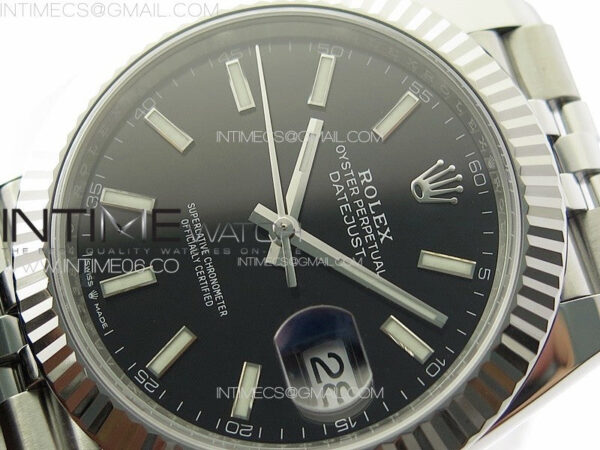 DateJust 41 126334 Clean 1:1 Best Edition 904L Steel Black Stick Dial on Jubilee Bracelet VR3235 - Image 6