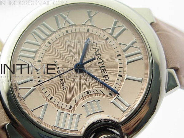 Ballon Bleu 36mm SS K3F 1:1 Best Edition Pink Textured Dial on Pink Leather Strap A076 - Image 4