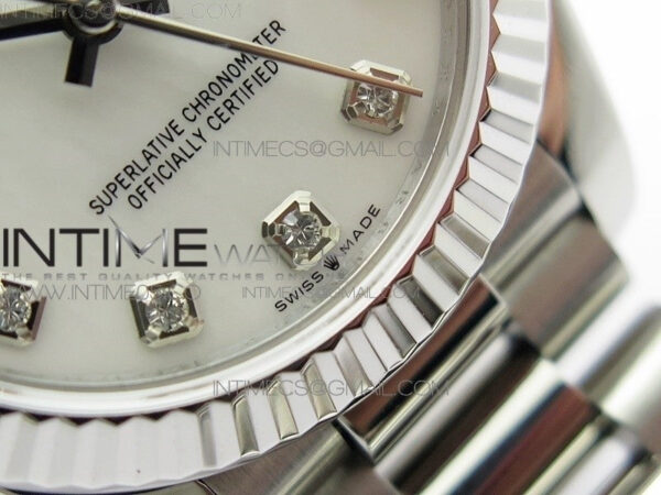 Datejust 31mm 278275 SS BP Best Edition White MOP Crystals Markers Dial on SS President Bracelet - Image 4