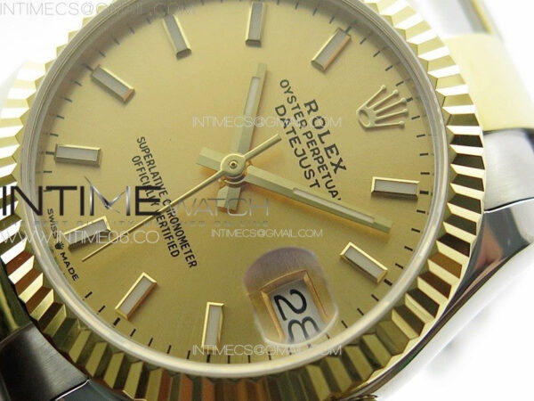 DateJust 31mm 178271 SS/YG APSF Best Edition YG Dial Sticks Markers on Oyster Bracelet A2824 - Image 4