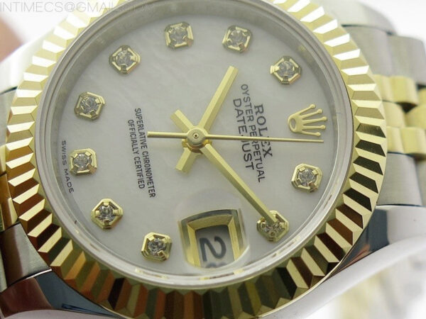 Datejust 28mm 279173 SS/YG BP Best Edition White MOP Crystals Markers Dial on SS/YG Jubilee Bracelet ETA2671 - Image 4