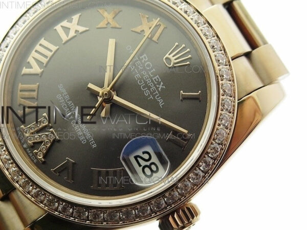 Datejust 31mm 278275 RG Dia Bezel BP Best Edition Gray Roman Markers Dial @6 Dia on RG President Bracelet - Image 5