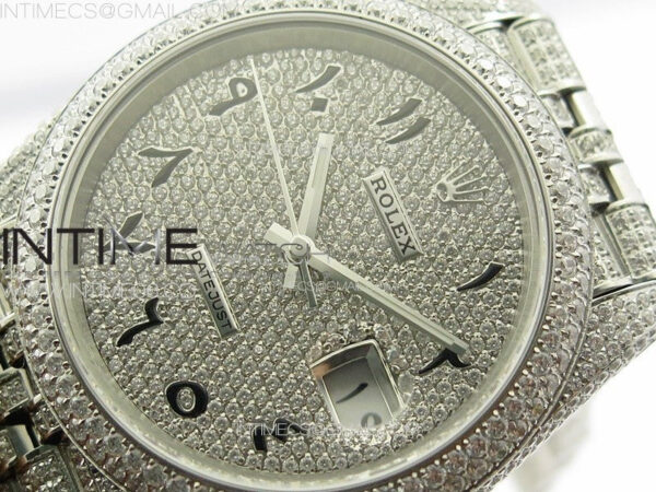 DateJust 41 126334 Full Paved Diamonds BP Best Edition Diamond Dial Arabic Markers on Jubilee Bracelet A2824 - Image 4