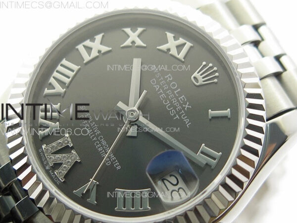 DateJust 31mm 178271 SS APSF Best Edition Gray Dial Roman Markers on Jubilee Bracelet A2824 - Image 5