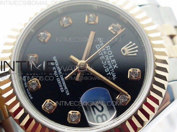 Datejust 28mm 279173 SS/RG BP Best Edition Black Crystal Markers Dial on SS/RG Jubilee Bracelet ETA2671 - Image 3