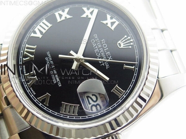 DateJust 36 SS 116234 ARF 1:1 Best Edition Black Dial Roman Markers on SS Jubilee Bracelet SH3135 - Image 4
