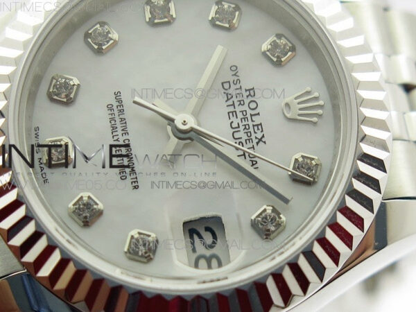 Datejust 28mm 279174 SS BP Best Edition White MOP Crystal Markers Dial on SS Jubilee Bracelet ETA2671 - Image 4