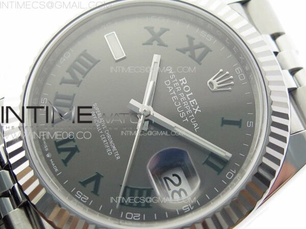 DateJust 41 126334 Clean 1:1 Best Edition 904L Steel Gray Roman Dial on Jubilee Bracelet VR3235 - Image 4