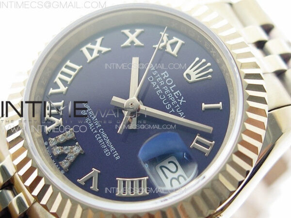 Datejust 28mm 279179 RG APSF Best Edition Blue Dial Roman Markers on SS Jubilee Bracelet NH05 - Image 4