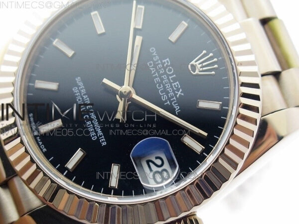 Datejust 31mm 278275 RG BP Best Edition Black Sticks Markers Dial on RG President Bracelet - Image 3