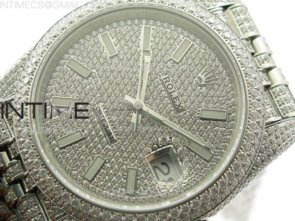 DateJust 41 126334 Full Paved Diamonds BP Best Edition Diamonds Dial Stick Markers on Jubilee Bracelet A2824 - Image 4