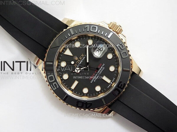Yacht-Master 126655 Weight RG/Tungsten Gold ARF 1:1 Best Edition Black Ceramic Bezel on Oysterflex Rubber Strap VS3235 - Image 4