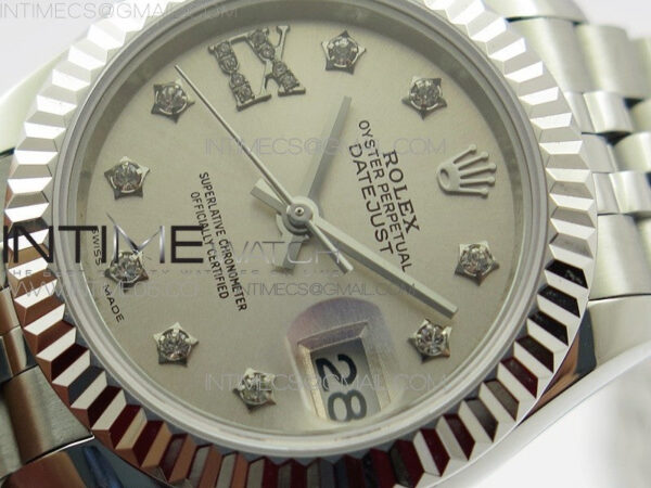 Datejust 28mm 279174 SS BP Best Edition Silver Star Crystal Markers Dial on SS Jubilee Bracelet ETA2671 - Image 4