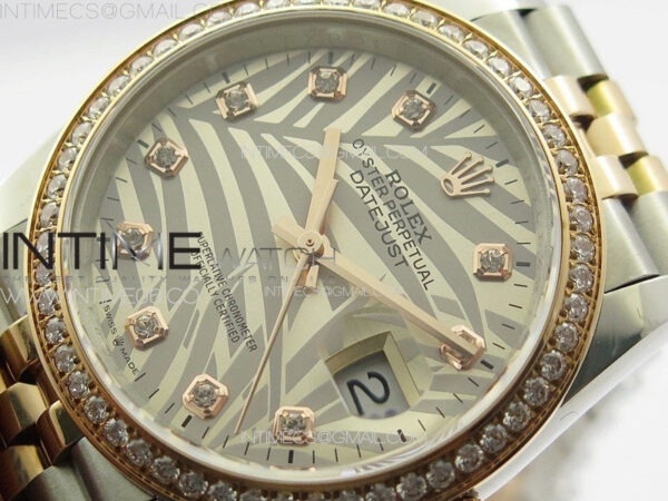 DateJust 36 SS/YG 126231 Diamonds Bezel JDF 1:1 Best Edition New Silver Dial on Jubilee SS/YG Bracelet - Image 6
