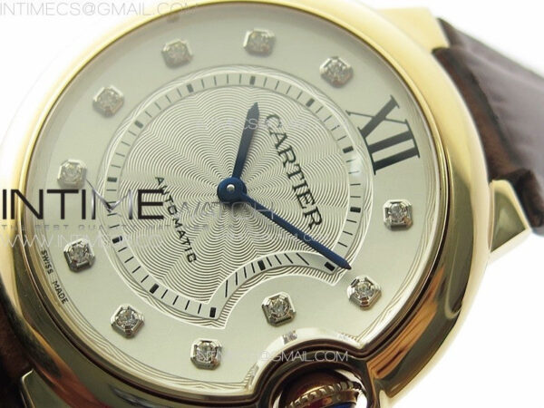 Ballon Bleu 36mm RG K3F 1:1 Best Edition White Textured Dia Markers Dial On Black Leather Strap A076 - Image 4