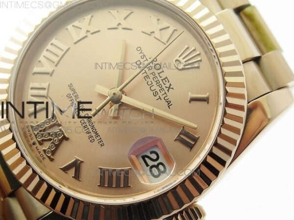 Datejust 31mm 278275 RG BP Best Edition RG Roman Markers Dial @6 Dia on RG President Bracelet - Image 4