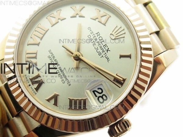 Datejust 31mm 278275 RG BP Best Edition Silver Roman Markers Dial on RG President Bracelet - Image 4