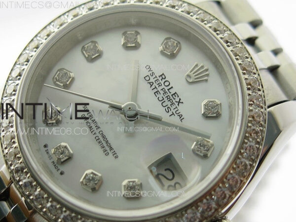 Datejust 28mm 279179 SS/Crystals APSF Best Edition White MOP Dial Crystals Markers on SS Jubilee Bracelet NH05 - Image 3