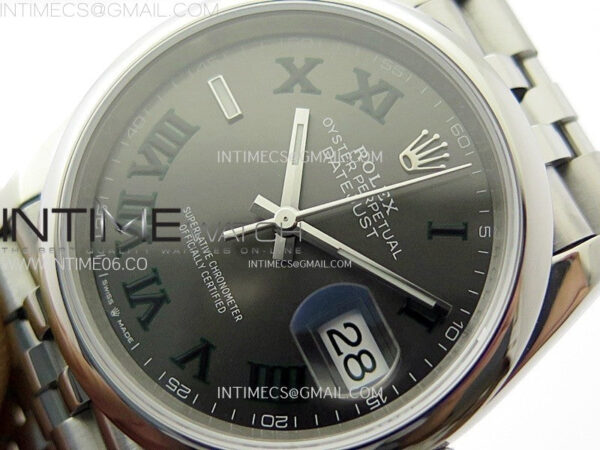 DateJust 36 SS 126200 904L Steel VSF 1:1 Best Edition Gray Dial Roman Markers on Jubilee Bracelet VS3235 - Image 5