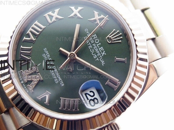Datejust 31mm 278275 RG BP Best Edition Green Roman Markers Dial @6 Dia on RG President Bracelet - Image 4