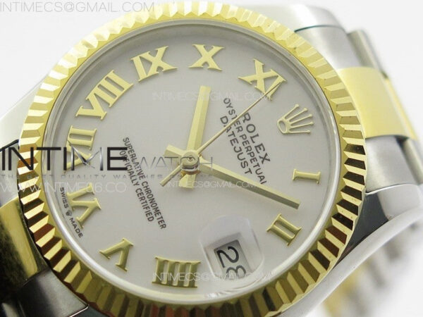 DateJust 31mm 178271 SS/YG APSF Best Edition White Dial Roman Markers on Oyster Bracelet A2824 - Image 4