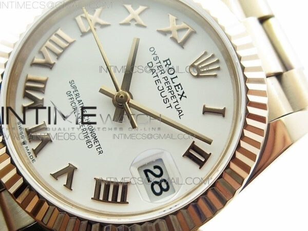 Datejust 31mm 278275 RG BP Best Edition White Roman Markers Dial on RG President Bracelet - Image 4