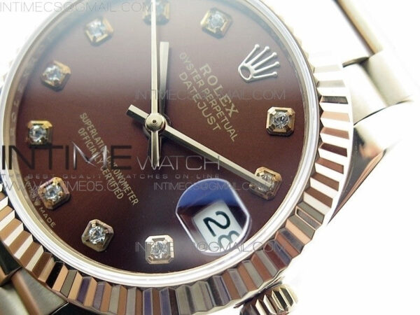 Datejust 31mm 278275 RG BP Best Edition Brown Crystal Markers Dial on RG President Bracelet - Image 4