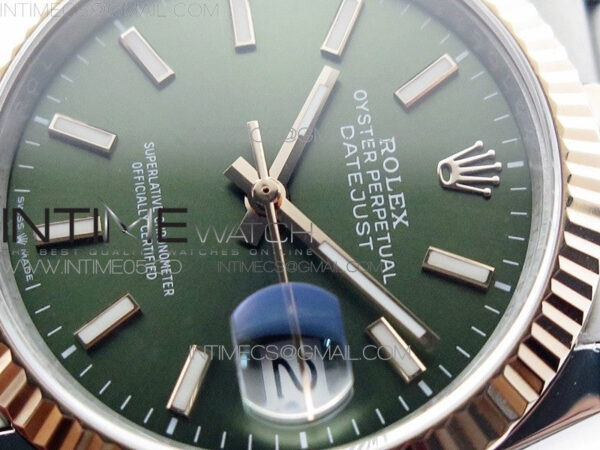 Datejust 36mm 116231 SS/RG BP 1:1 Best Edition Green Dial Stick Markers On SS/RG Jubilee Bracelet A2824 - Image 4