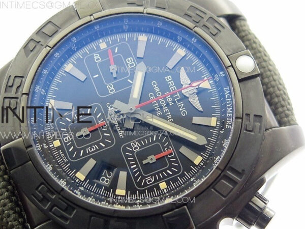 CHRONOMAT 44MM BLACKSTEEL V9F 1:1 SPECIAL EDITION BLACK DIAL ON BLACK RUBBER STRAP - Image 4