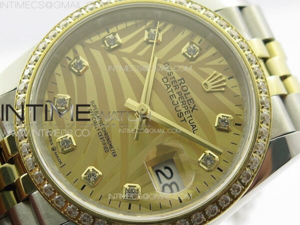 DateJust 36 SS/YG 126234 Diamonds Bezel JDF 1:1 Best Edition New YG Dial on Jubilee SS/YG Bracelet - Image 4