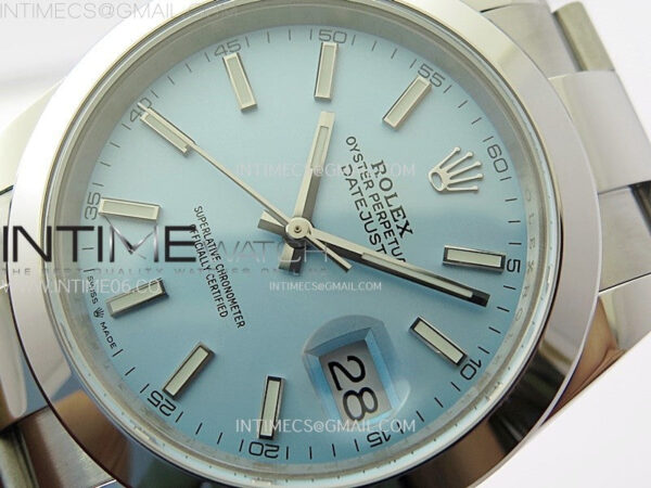 DateJust 41 126300 SS BP 1:1 Best Edition Ice Blue Dial on Oyster Bracelet - Image 4