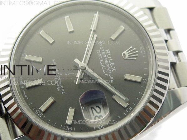 DateJust 41 126334 Clean 1:1 Best Edition 904L Steel Gray Stick Dial on Jubilee Bracelet VR3235 - Image 4