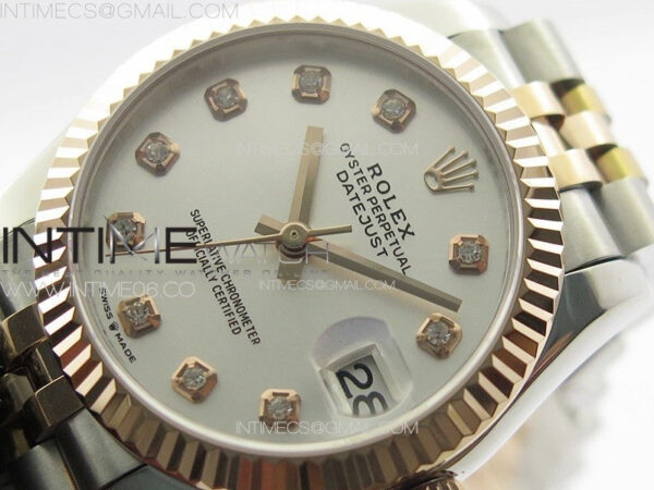 DateJust 31mm 178271 SS/RG APSF Best Edition Silver Dial Crystal Markers on Jubilee Bracelet A2824 - Image 2
