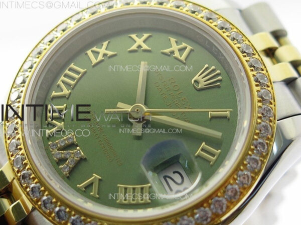 Datejust 28mm 279179 SS/YG APSF Best Edition Green Dial Roman Markers on SS/YG Jubilee Bracelet NH05 - Image 4