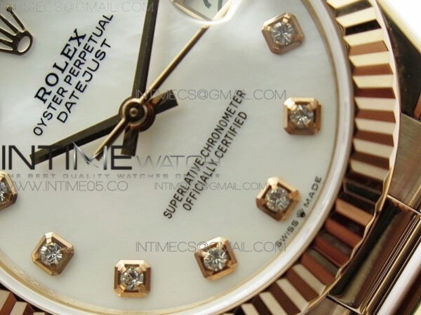 Datejust 31mm 278275 RG BP Best Edition White Crystal Markers Dial on RG President Bracelet - Image 4