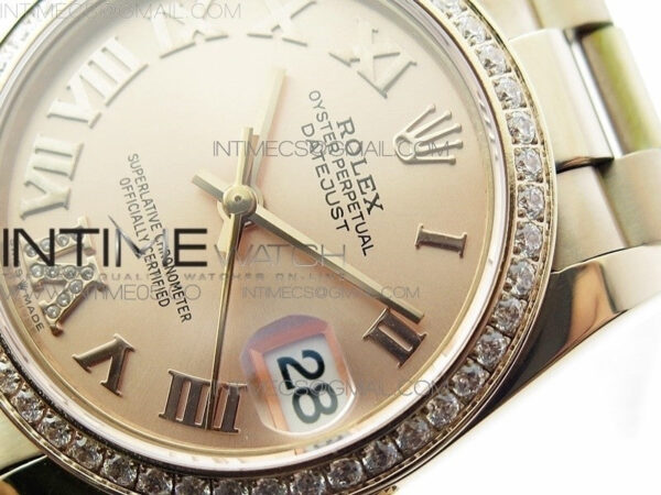 Datejust 31mm 278275 RG Dia Bezel BP Best Edition RG Roman Markers Dial @6 Dia on RG President Bracelet - Image 6