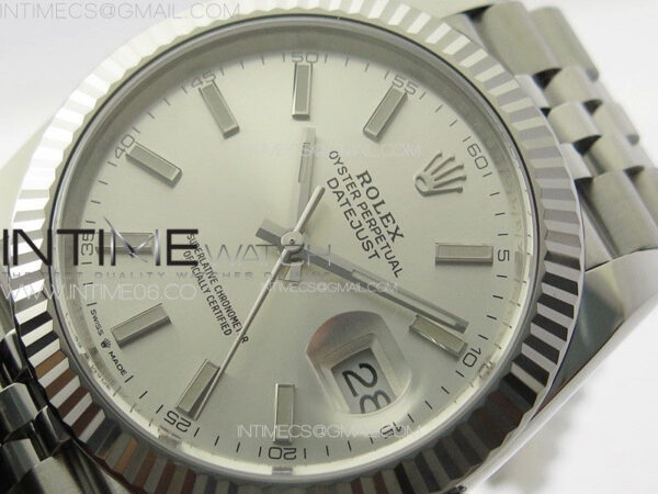 DateJust 41 126334 Clean 1:1 Best Edition 904L Steel Silver Stick Dial on Jubilee Bracelet VR3235 - Image 4