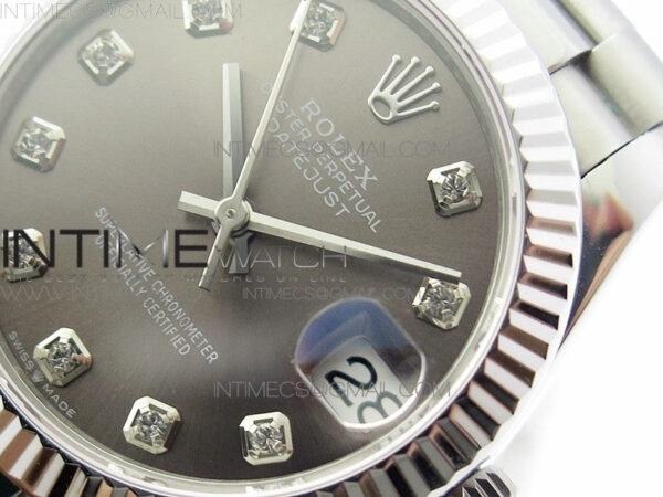 Datejust 31mm 278275 SS BP Best Edition Gray Crystals Markers Dial on SS President Bracelet - Image 4