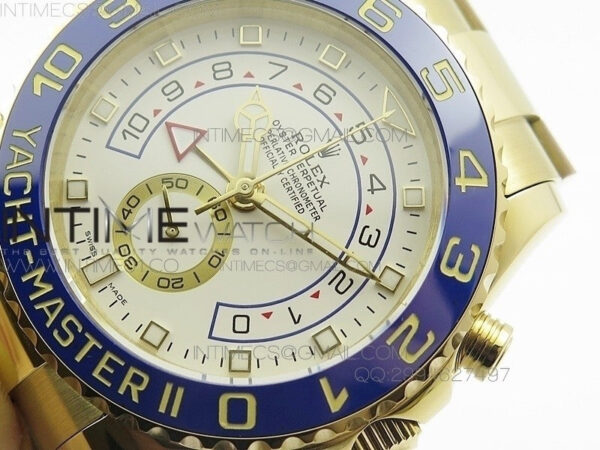 YachtMaster II YG BP New Version White Dial on YG Bracelet A7750 - Image 4