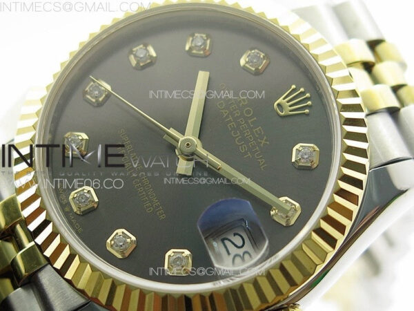 DateJust 31mm 178271 SS/YG APSF Best Edition Gray Dial Crystal Markers on Jubilee Bracelet A2824 - Image 4