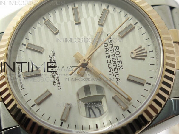 DateJust 36 SS/RG 126231 BP 1:1 Best Edition Silevr Dial on Oyster Bracelet - Image 4