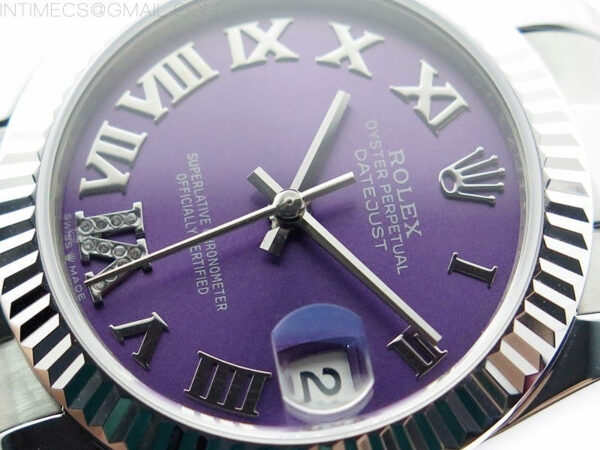 Datejust 31mm 278273 SS BP Best Edition Purple Roman Markers Dial on Oyster Bracelet - Image 5