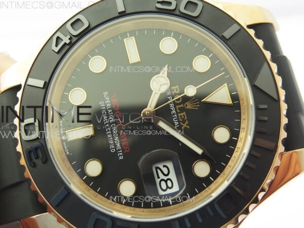 Yacht-Master 126655 RG VSF 1:1 Best Edition Black Ceramic Bezel on Oysterflex Rubber Strap VS3235 - Image 4