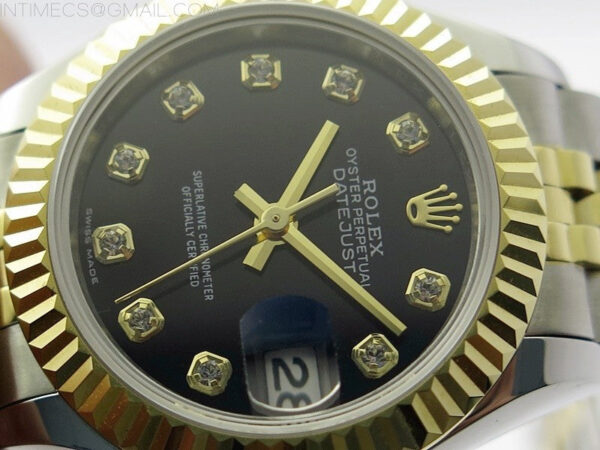 Datejust 28mm 279173 SS/YG BP Best Edition Black Crystals Markers Dial on SS/YG Jubilee Bracelet ETA2671 - Image 4