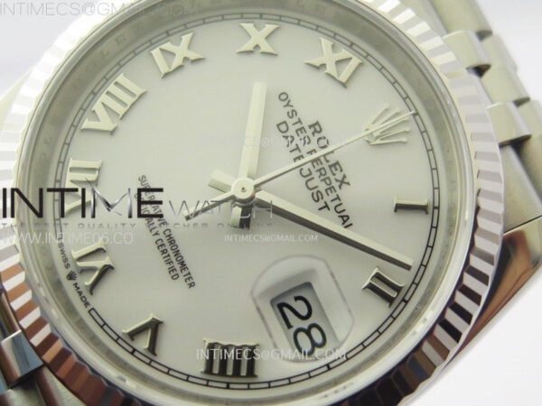 DateJust 36 SS 126234 VSF 1:1 Best Edition 904L Steel White Dial Roman Markers on Jubilee Bracelet VS3235 - Image 3