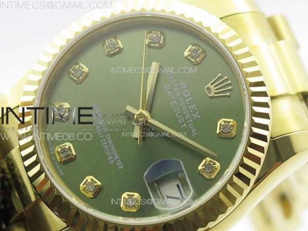 DateJust 31mm 178271 YG APSF Best Edition Gray Dial Crystal Markers on President Bracelet A2824 - Image 4