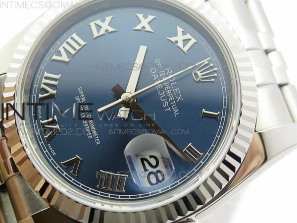 DateJust 36 SS 116234 ARF 1:1 Best Edition Blue dial Roman Markers on SS Jubilee Bracelet SA3135 - Image 4