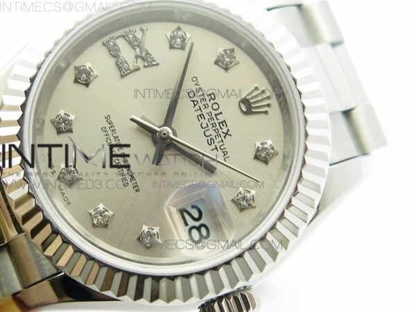 DateJust 28mm SS BP Best Edition Silver Dial XI Diamond on SS Bracelet ETA2671 - Image 4