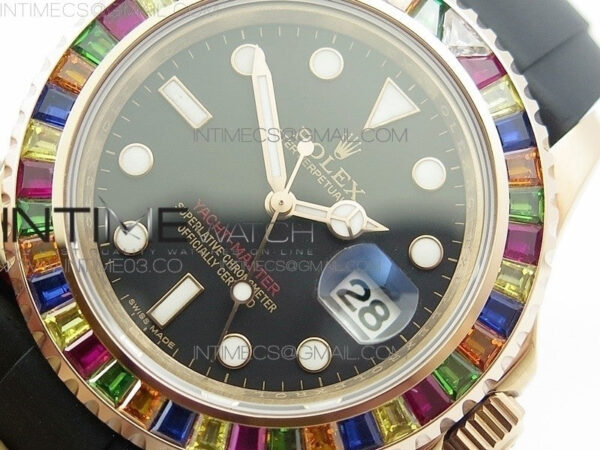 Yacht-Master 40 116695SATS GMF 1:1 Best Edition 904L Case on Black Rubber Strap - Image 4