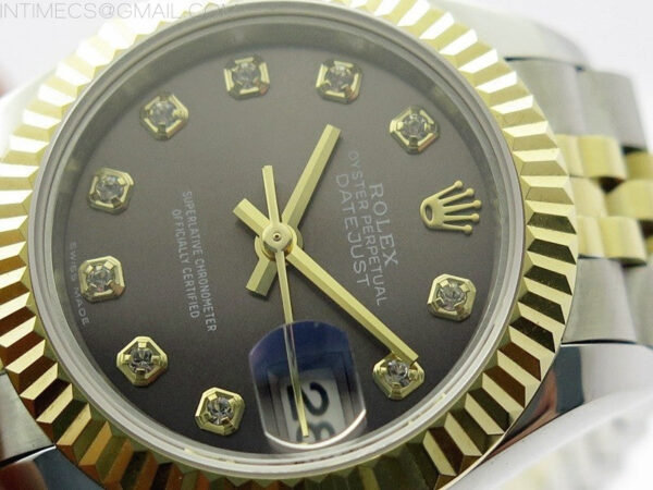 Datejust 28mm 279173 SS/YG BP Best Edition Gray Crystals Markers Dial on SS/YG Jubilee Bracelet ETA2671 - Image 4